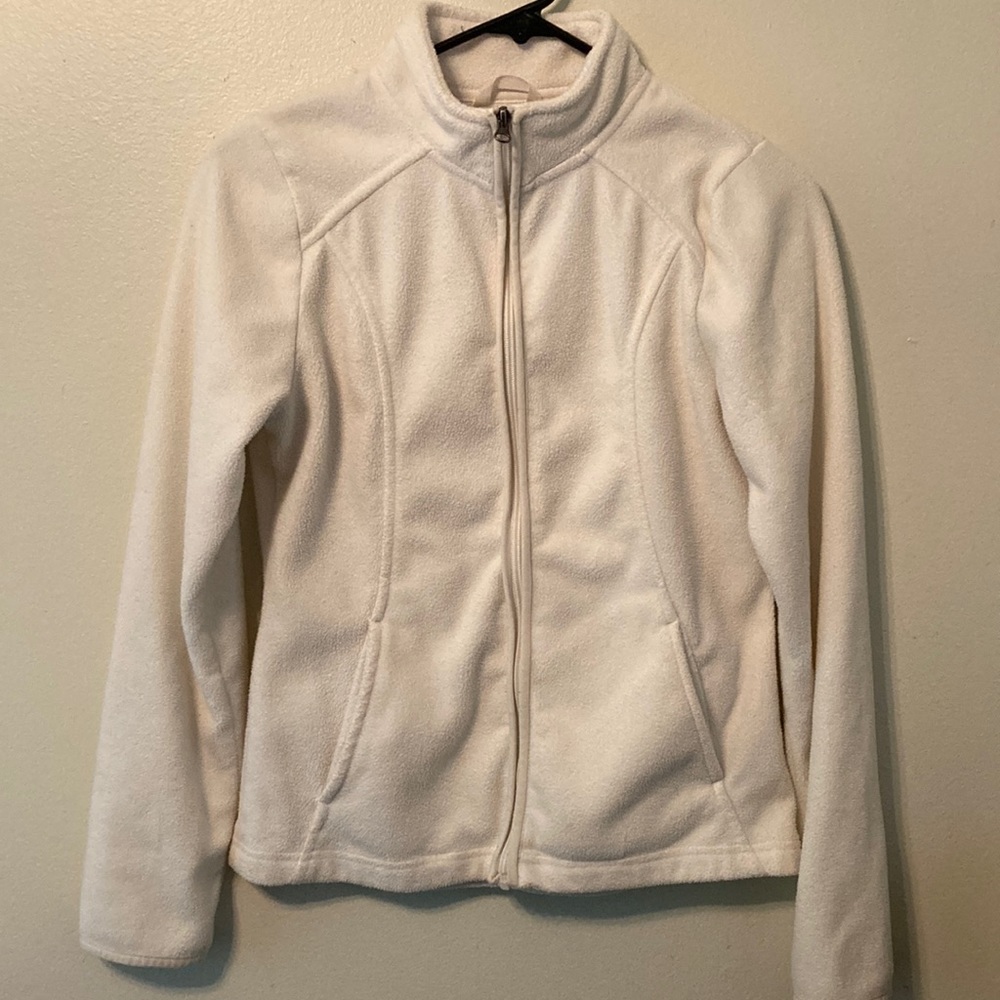White Zip-Up from Merona. It is a Xs